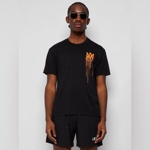 AMIRI SPRAY PAINT MA TEE BLACK AND ORANGE